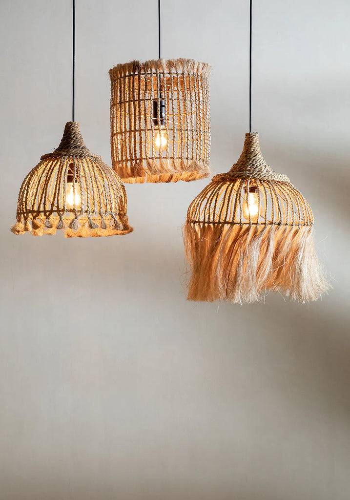 The Abaca Tassel Pendant - Natural - S